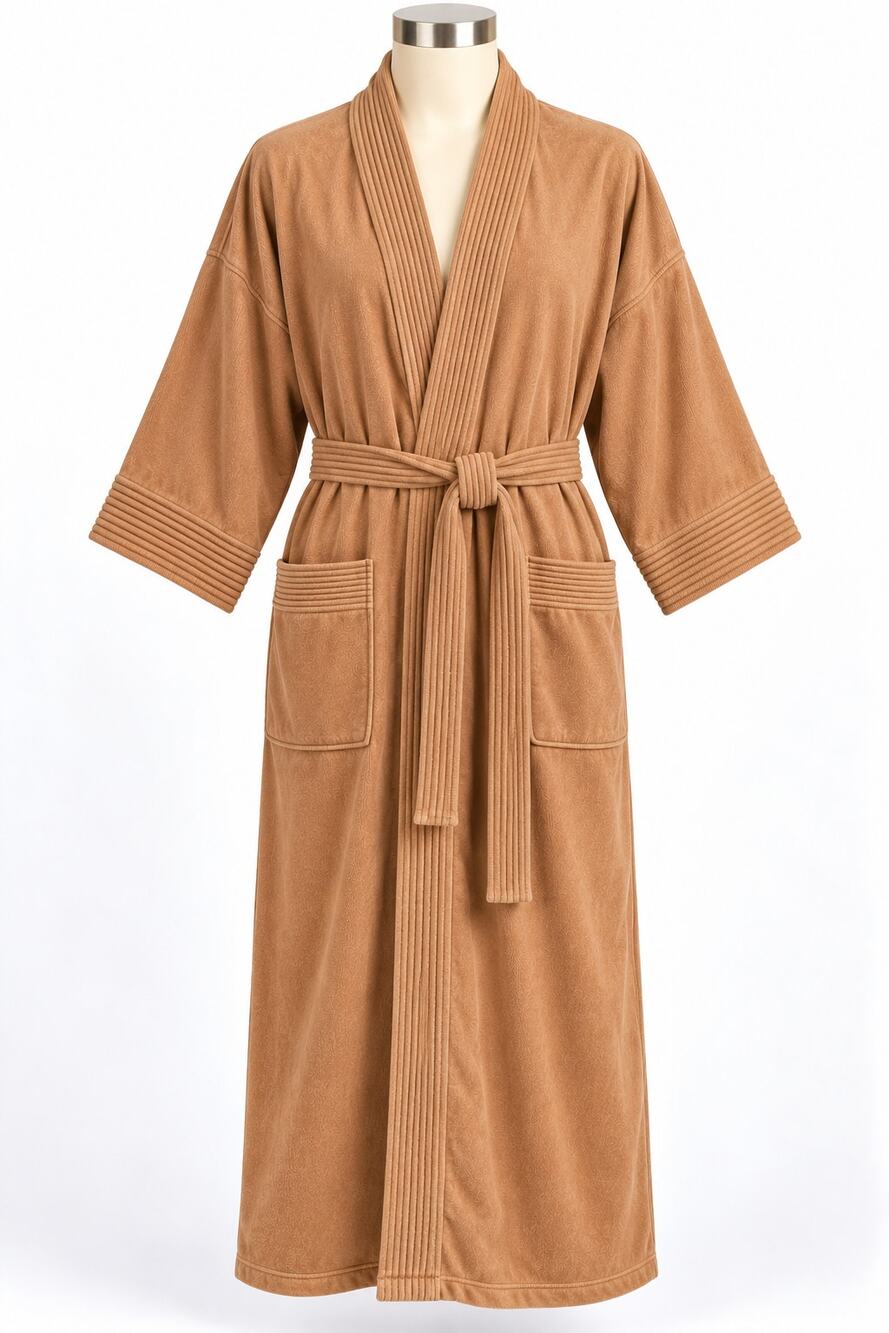 Vintage After Hours By Diplomat Men's Full Length Robe One Size Belted Tan